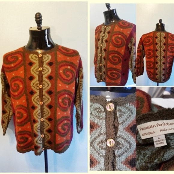 Peruvian Perfection Alpaca Hand Knit Sweater Large - Picture 1 of 8